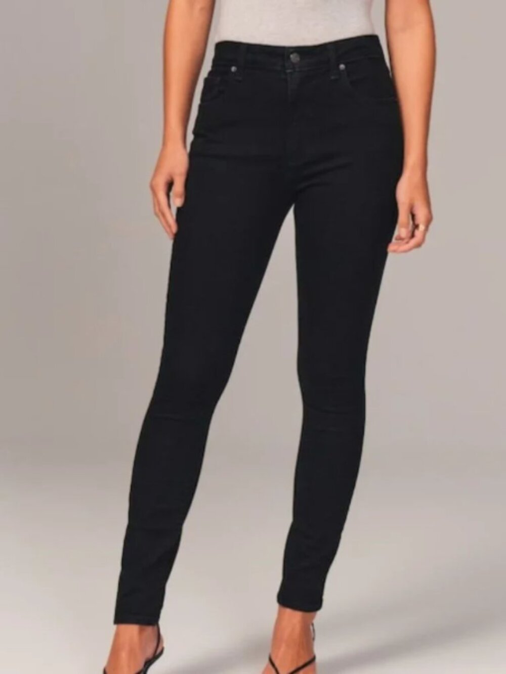 Abercrombie & Fitch Simone High Rise Super Skinny Jeans Black Plus Size 16S 33